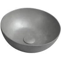 Sapho Formigo betonnen opbouwwastafel Ø39cm mat zilver