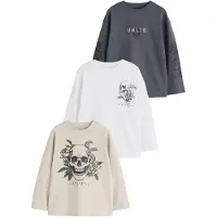 Next Shirt grijs / taupe / zwart / wit