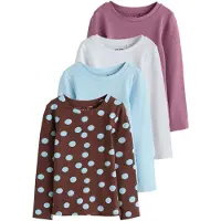 Next Shirt hemelsblauw / chocoladebruin / pink / wit