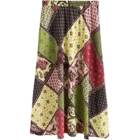 Next Rok donkerbruin / groen / rosa / bordeaux