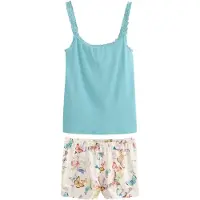 Next Korte pyjama crème / lichtblauw / oranje / rosa