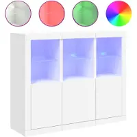 vidaXL Dressoirs met LED-verlichting 3 st bewerkt hout wit