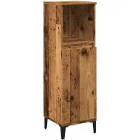 vidaXL Badmeubel, vintage look, 30x30x100 cm, houtvezel