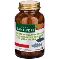 Santiveri Levertraan 120 parels|Liver cod 120 softgels|Morue du foie 120 perles