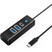 ORICO Hub Adapter USB-C to 2x USB 3.0 + USB-C, 5 Gbps, 0.15m (Black)