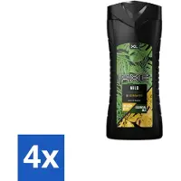 Axe 4 x - Douchegel - Wild - 400 ml - Douchegel - Frisheid - Mojito - Cederhout -