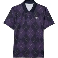 Lacoste Dames Geruite Ultra Dry Polo Shirt (Paars)