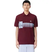 Lacoste Klassiek poloshirt voor heren van biologisch katoen, vervaardigd in Frankrijk (Rood)