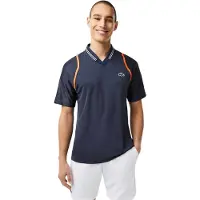 Lacoste Herenpoloshirt met contrastdetail (Nachtblauw)