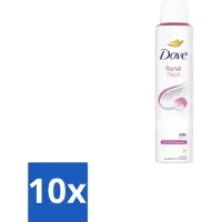 Dove 10 x – Deodorant Spray – Floral Fresh – 200 ml - Anti-transpirant Spray - Zweetvermindering - Geur - Bloemige Geur - Geurvermindering