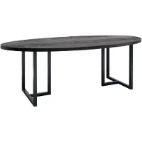 Pronto Wonen Ovale eettafel Vinito 230x110 eikenfineer zwart - U-poten - Houtfineer - Zwart -