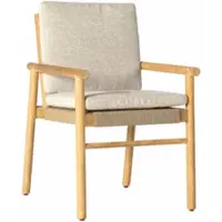Cotoons Tuinstoel Lorenza Stoel Teak + Kussens Beige