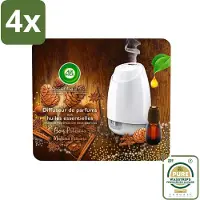 Air Wick Essential Mist - Starterkit - Edelhout - 20ml - Voordeelverpakking - 4 stuks - Kostbaar hout - Geurdiffuser