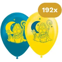 We Fiesta 192x Sinterklaas Ballonnen 12 inch / 30cm - Latex Ballonnen Print Sint - Decoratie Versiering Pakjesavond