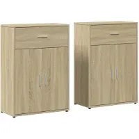 vidaXL Dressoirs 2 st 60x30x84 cm bewerkt hout sonoma eikenkleurig