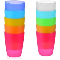 Epewex Set van 10 plastic bekers, 250ml, mix van kleuren, voor kinderen