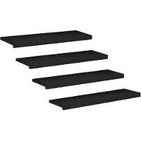 vidaXL Traplopers 4 st 90 x 30 x 2 cm Zwart Massief beukenhout