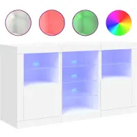 vidaXL Dressoir met LED-verlichting 123x37x67 cm wit