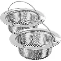 OEM RVS gootsteenfilters, geschikt voor gebruik in vaatwassers, met een diameter van 433 mm en een diepte van 118 mm - set van 2