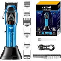 Kemei KM-1763 Professionele Tondeuse Voor Mannen Transparant Haar Snijmachine Met Oplaadbasis Haar Trimmer Machine 9000Rpm