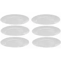 Epewex 6x Witte Glazen dinerplanken 25 cm
