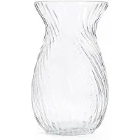 Homla - Vaas - Bloemenvaas - Moderne Decoratieve Vaas - Geribbelde Glazen Vaas - Fluted Design voor Verse Bloemen & Droogbloemen - Ø12 x 20.5 cm - Transparant