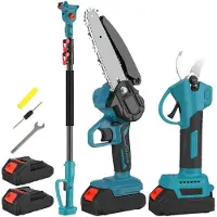 OEM Elektrische snoeischaar, telescopische steel, borstelloze motor, 2 batterijen met zaagblad