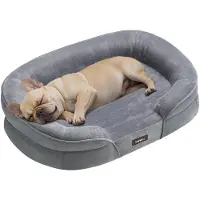 Feandrea hondenbed, orthopedisch, voor middelgrote honden, 76 x 51 x 18 cm – lichtgrijs, maat L (76 x 51 x 18 cm)