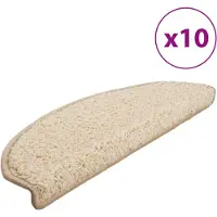 vidaXL Trapmatten 10 st 65x21x4 cm Crème Halfrond Groot