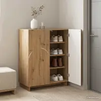 vidaXL Schoenenkast 73 x 38 x 87,5 cm Bewerkt hout Artisanaal eiken