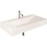 Kludi RESA Waschtisch 101 x 50 H12 cm 59WW10143 101 x 50 x 12 cm, Ein Hahnloch Weiß glänzend