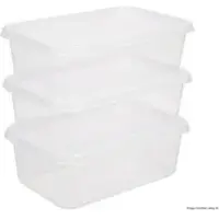 Viking Kunststof Opbergdoos 30 L Met deksel Transparant 21,5 x 59 x 38,5 cm 3 Stuks