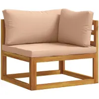 vidaXL Sectioneel hoekbank met kussens Massief Acacia Hout Naturel