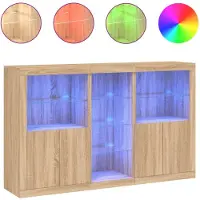vidaXL Dressoir met LED-verlichting 162x37x100 cm sonoma eikenkleurig