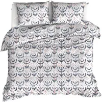 MOODIT Dekbedovertrek Odil Mia Stone Grey-200 x 200 / 220 cm | 2-Persoons