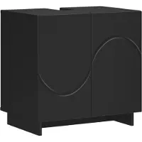 vidaXL Badkamerkast Zwart 60 x 41 x 58 cm Bewerkt hout