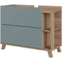 Vicco Wastafelonderkast Karen Blauw/Sonoma 80 x 65 cm met 2 lades, Model 62827