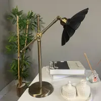 Bamyum Risso retro tafellamp met kabel, nachtlamp, woonkamer, vintage tafellamp zwart