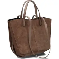 Notre-V Dames Schoudertassen Martha Suede - Taupe - Maat ONESIZE