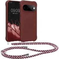 Kwmobile telefoonhoesjegeschikt voor Google Pixel 11 - Hoesje van siliconen met telefoonkoord - In bordeaux-violet