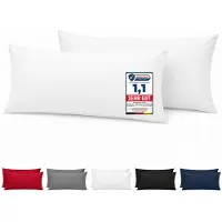 Komfortec Set van 2 Premium Kussenslopen 40x80 cm - Superzachte Kussenhoes – 100% - Geborsteld Mikrovezel 90g/m² - Wit