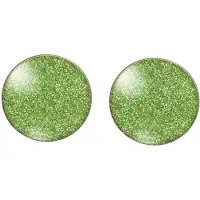 Charme Bijoux Clip oorbellen -Groen spikkel- 2 cm- geen gaatje-