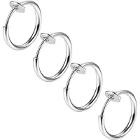 Charme Bijoux 4 stuks -klem oorringen -zilverkleur 12 mm- geen gaatje-