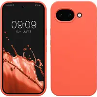 Kwmobile telefoonhoesje geschikt voor Google Pixel 10a - Hoesje met siliconen coating - Smartphone case in levendig koraal