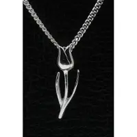 MOOYE ® - Collectie Zilveren Tulp ketting hanger - middel