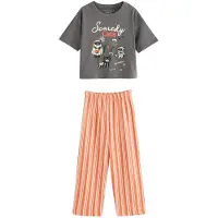 Next - Meisjes - Halloween pyjama met wijde pijpen - Grijs