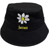 Rock Off James - Yellow Logo White Daisy Bucket hat / Vissershoed - L/XL - Zwart
