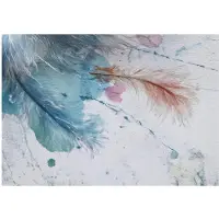 WALLARENA - Fotobehang - 200x140 cm - veren in aquarel en boho stijl voor woonkamer en slaapkamer