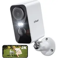 IeGeek 2K Draadloze Beveiligingscamera Buiten met Accu - WiFi IP Camera met Kleuren Nachtzicht, PIR Bewegingsdetectie en App