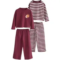 Next - Meisjes - Set van 2 pyjama met wijde pijpen en sterrenprint - Rood